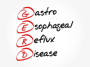 GERD - Gastroesophageal Reflux Disease acronym, medical concept background clipart
