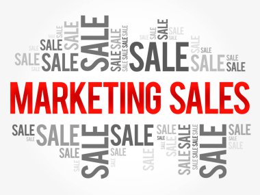 Pazarlama sözcüğü bulut kolajı, iş konsepti geçmişi