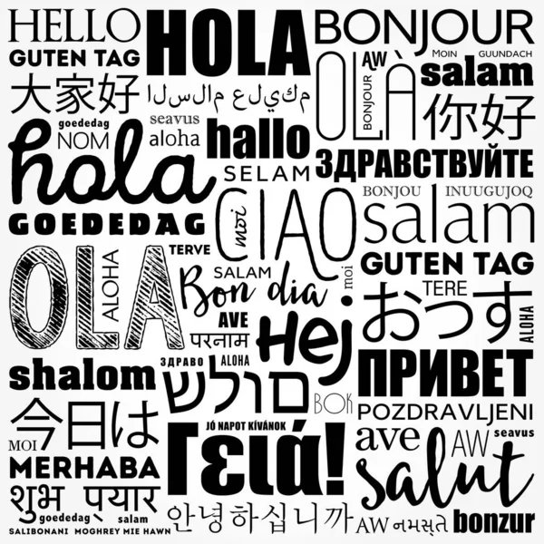 stock vector Hello word cloud in different languages of the world, background concept