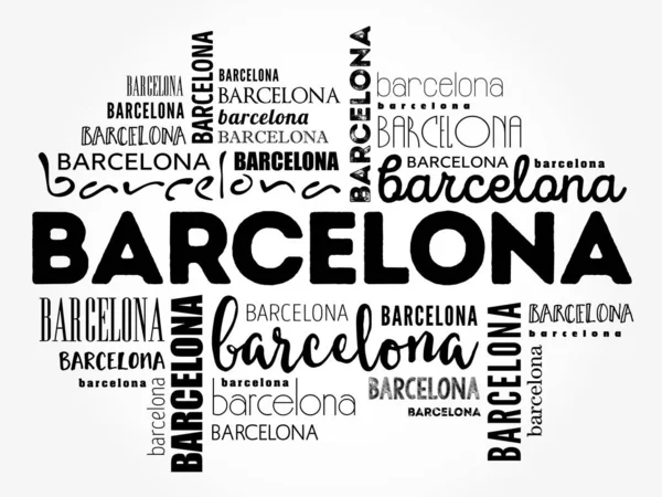 Fondo Pantalla Barcelona Palabra Nube Fondo Concepto Viaje — Vector de stock