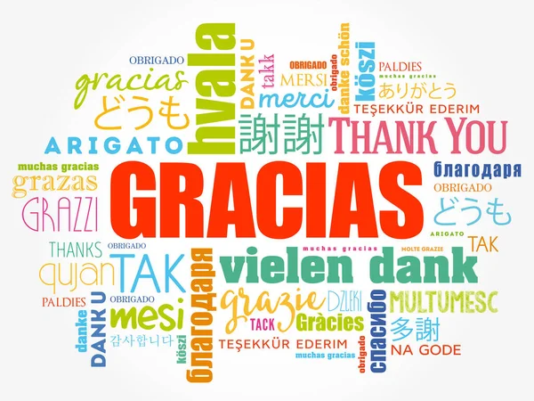 Gracias Дякую Іспанською — стоковий вектор