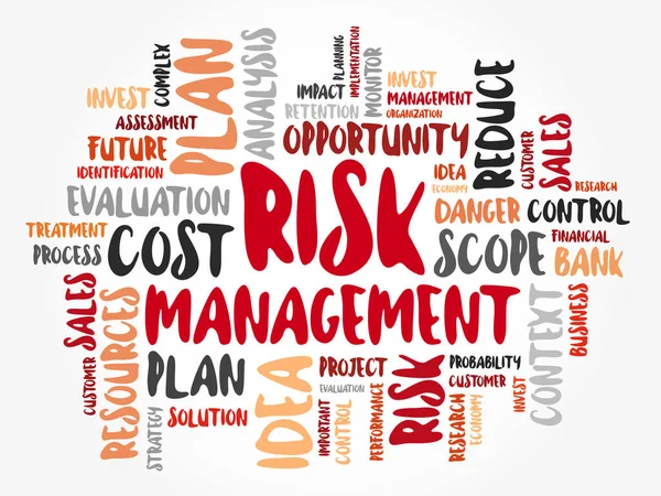 Risk Management Word Cloud Collage Business Concept Background — Stock Vector