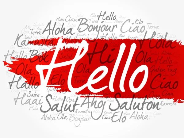 Hello Word Cloud Different Languages World Background Concept — Stock Vector