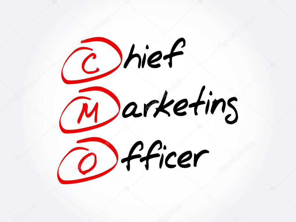CMO - Chief Marketing Officer, acronym business concept background