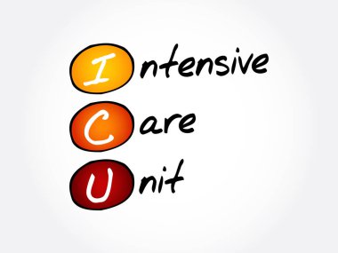 ICU - Intensive Care Unit acronym, medical concept background clipart