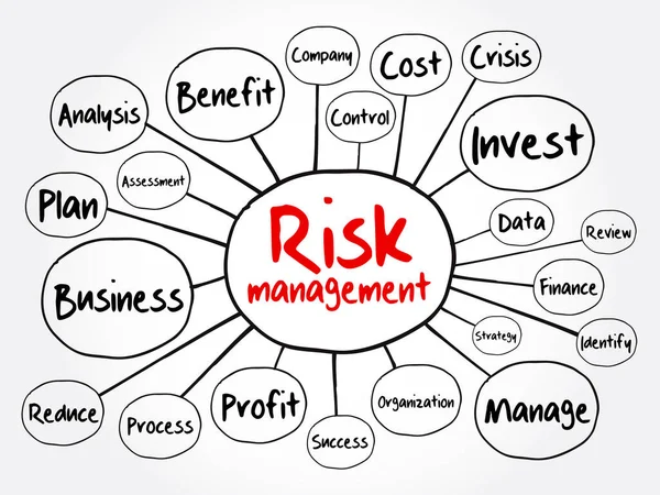 Risk Management Mind Map Business Concept Presentations Reports — Stock Vector