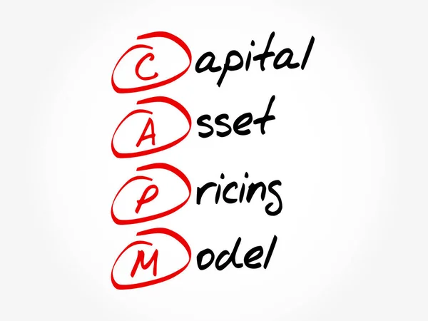 Capm Capital Asset Pricing Model Acroniem Zakelijke Concept Achtergrond — Stockvector