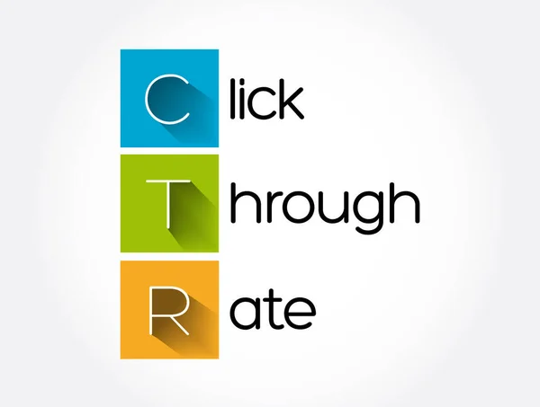 Ctr Click Rate Acronym Business Concept Background — Stock Vector