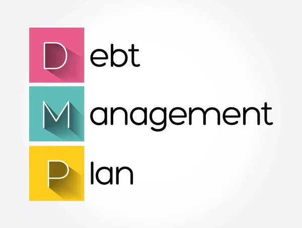 Dmp Debt Management Plan Acronym Business Concept Background — Stock Vector