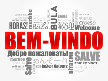 Bem-Vindo (Portekizce Hoşgeldiniz) kelime bulutu farklı dillerde