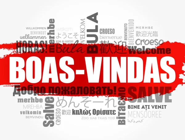 Boas Vindas Brezilya Portekizcesine Hoşgeldiniz Sözcük Bulutu Farklı Dillerde — Stok Vektör