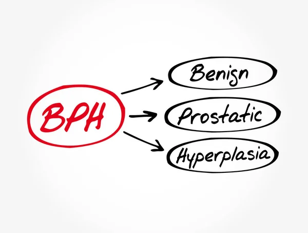 Bph Hiperplasia Prostática Benigna Acrônimo Fundo Conceito Médico — Vetor de Stock