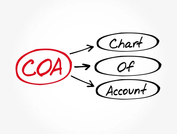 Coa Diagram Över Konto Akronym Affärsidé Bakgrund — Stock vektor