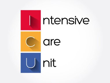 ICU - Intensive Care Unit acronym, medical concept backgroun clipart