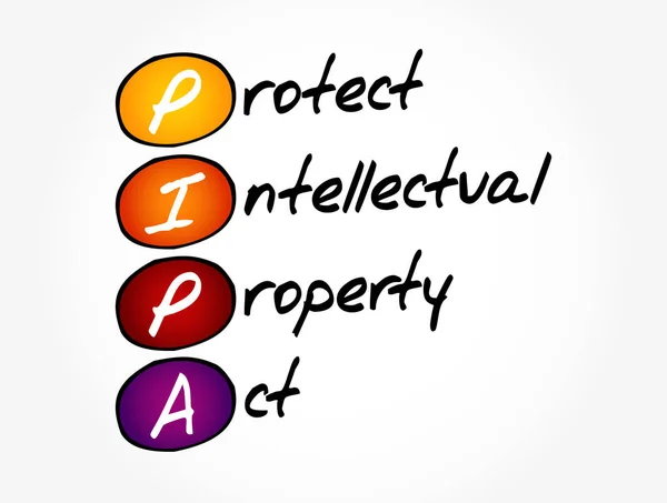 Pipa Protect Intellectual Property Act Akronym Konzeptioneller Hintergrund — Stockvektor