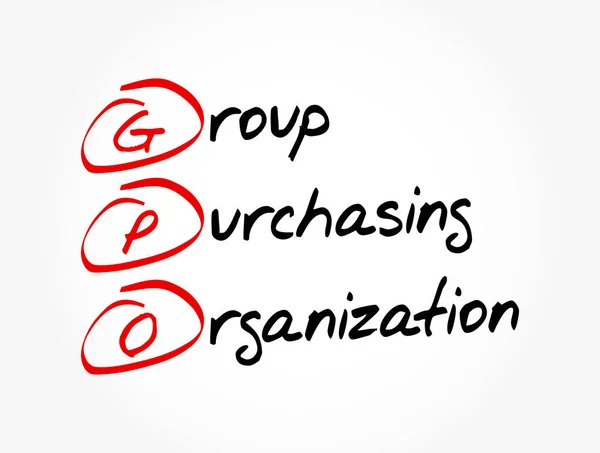 Gpo Akronim Organisasi Pembelian Grup Latar Belakang Konsep Bisnis - Stok Vektor