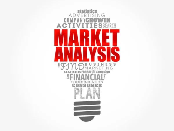 Pesquisa Mercado Lâmpada Nuvem Palavra Fundo Conceito Negócios —  Vetores de Stock