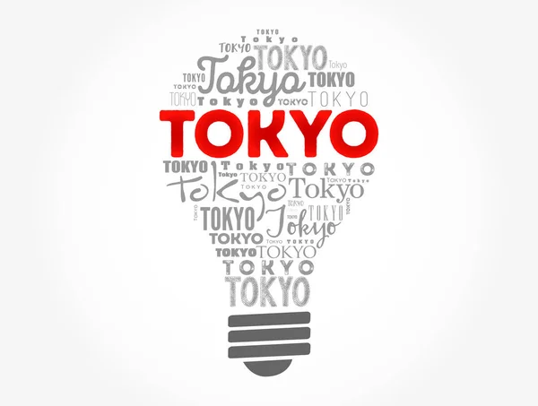 東京電球ワードクラウド旅行の概念の背景 — ストックベクタ