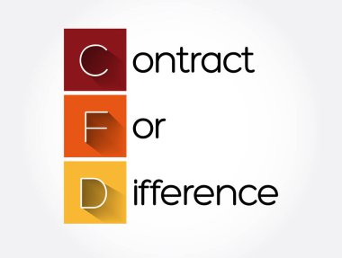 CFD - Contract For Difference acronym, business concept background clipart