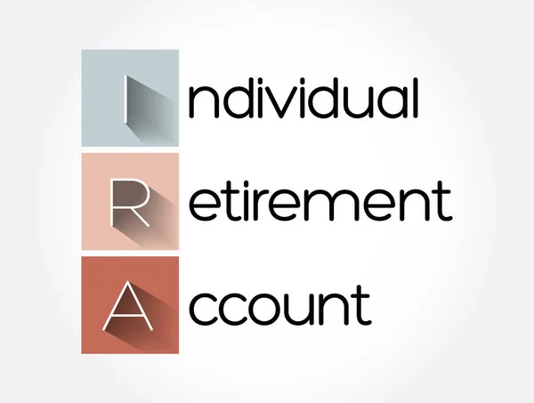 Ira Individueel Acroniem Pensioenrekening Concept Backgroun — Stockvector