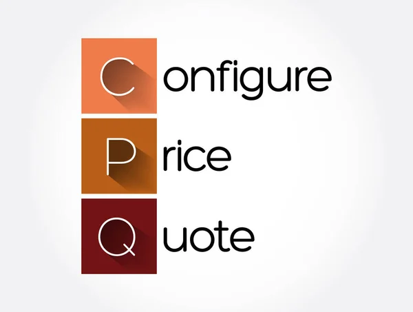 Cpq Configure Price Quote Acronym Business Concept Background — 图库矢量图片