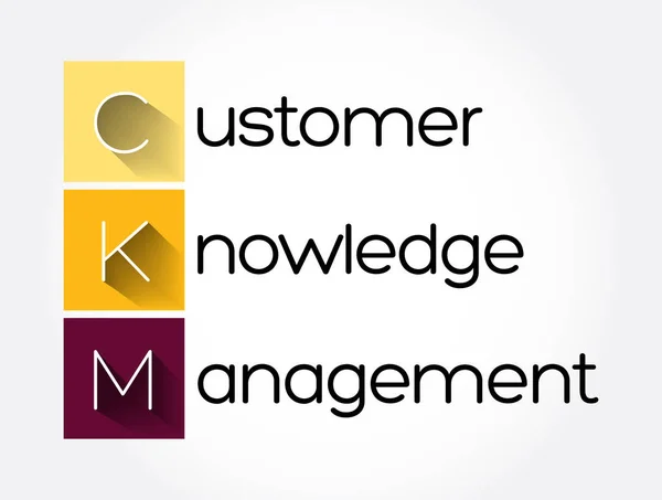 Ckm Customer Knowledge Management Akronym Affärsidé Bakgrund — Stock vektor