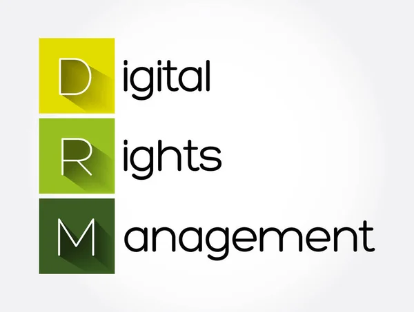 Drm Digital Rights Management Sigla Fundo Conceito Negócio Tecnologia —  Vetores de Stock