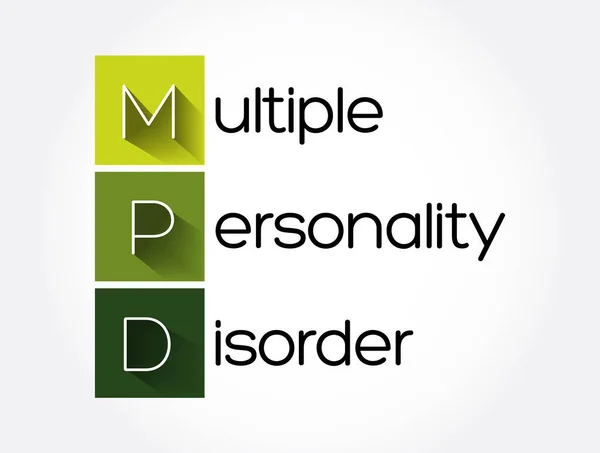 Mpd Multiple Personality Disorder Acronym Konsep Medis Backgroun - Stok Vektor