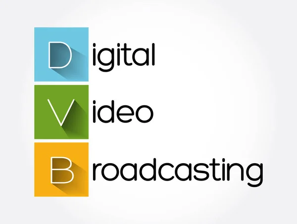 Dvb Acrónimo Digital Video Broadcasting Technology Concept Backgroun — Vector de stock
