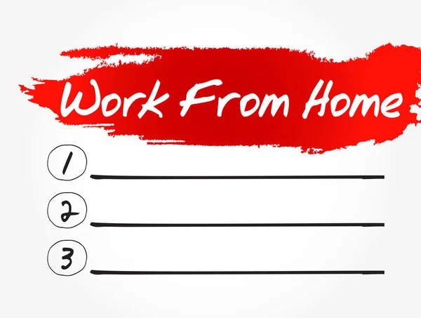 Wfh Work Home Blank List Business Conception Backgroun — 스톡 벡터