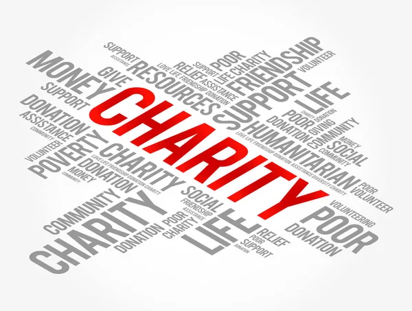 Charity Parola Cloud Collage Business Concept Background — Vettoriale Stock