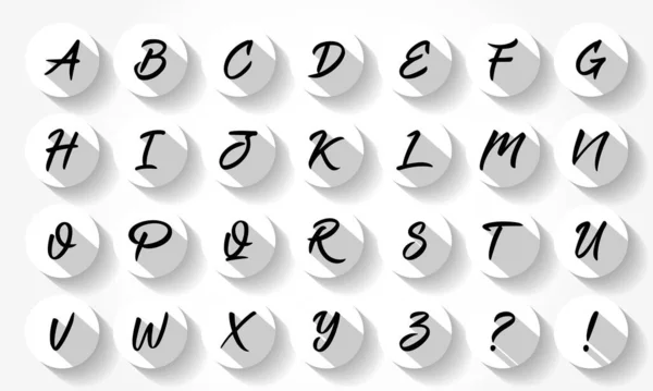 Flat Design Lettres Alphabet Icônes Avec Ombre Longue Fond Concept — Image vectorielle