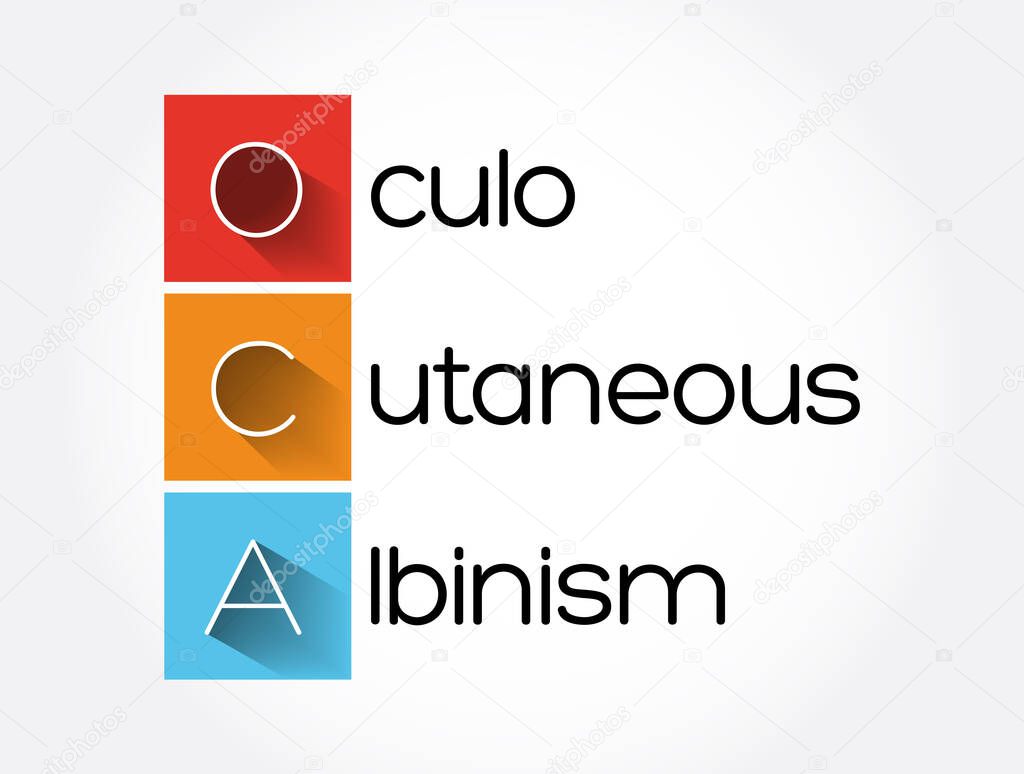 OCA - Oculo Cutaneous Albinism acronym, concept backgroun