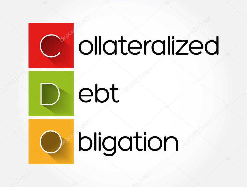 CDO - Collateralized Debt Obligation acronym, business concept background