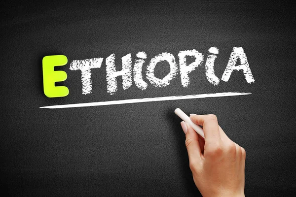 Ethiopia Text Blackboard Concept Background — Stock Photo, Image