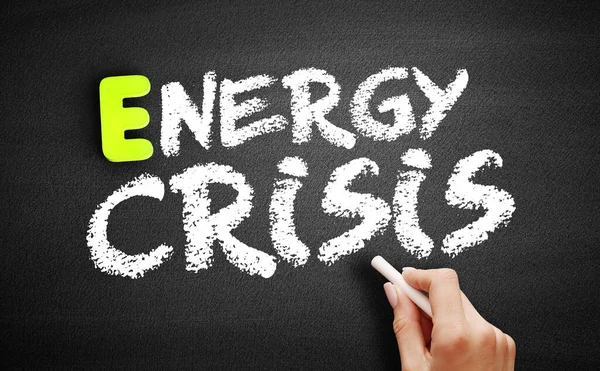 Hand Writing Energy Crisis Blackboard Concept Background — Stock Photo, Image