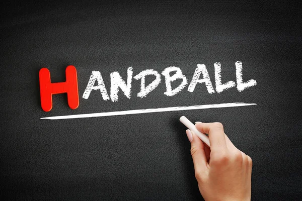 Écriture Manuelle Handball Sur Tableau Noir Fond Concept — Photo