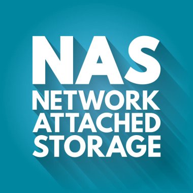 NAS - Ağ Eklenmiş Depolama kısaltması, teknoloji kavramı arka planı