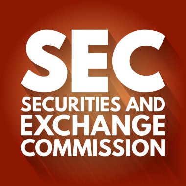 SEC - Securities and Exchange Commission acronym, business concept background clipart