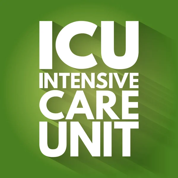 Icu Intensive Care Unit Acroniem Medische Concept Achtergrond — Stockvector