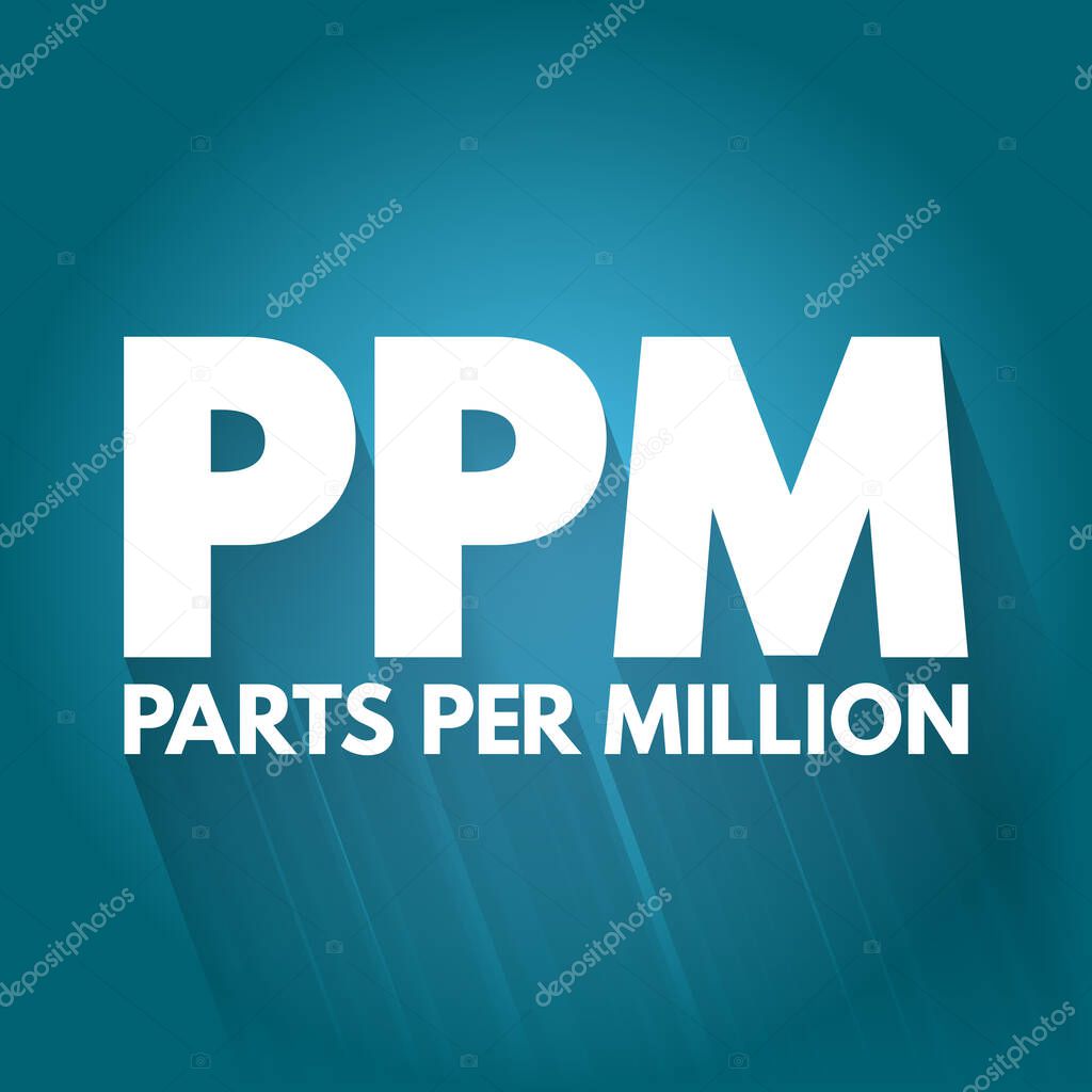 PPM - Parts Per Million acronym, medical concept backgroun