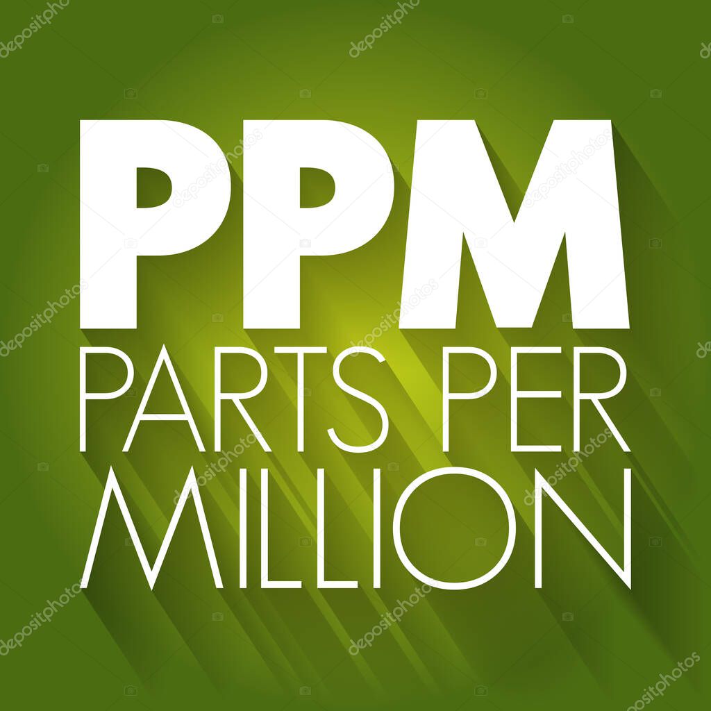 PPM - Parts Per Million acronym, medical concept backgroun