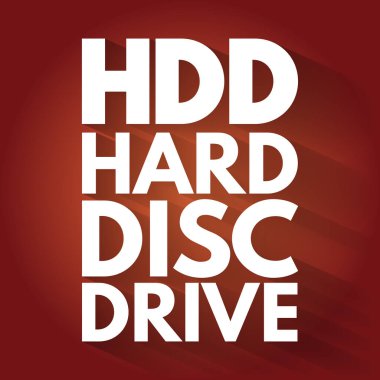 HDD - Disk Sürücüsü kısaltması, teknoloji kavramı arka planı