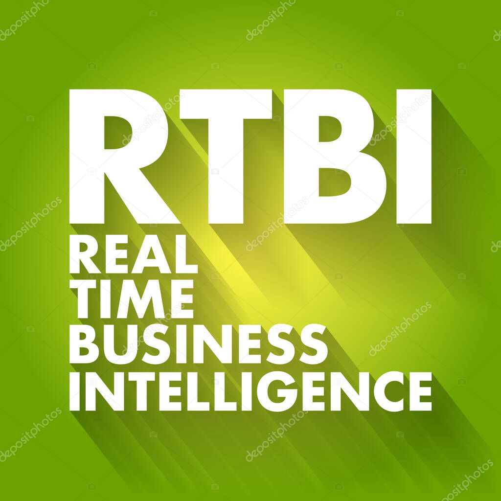 RTBI - Real Time Business Intelligence acronym, business concept background