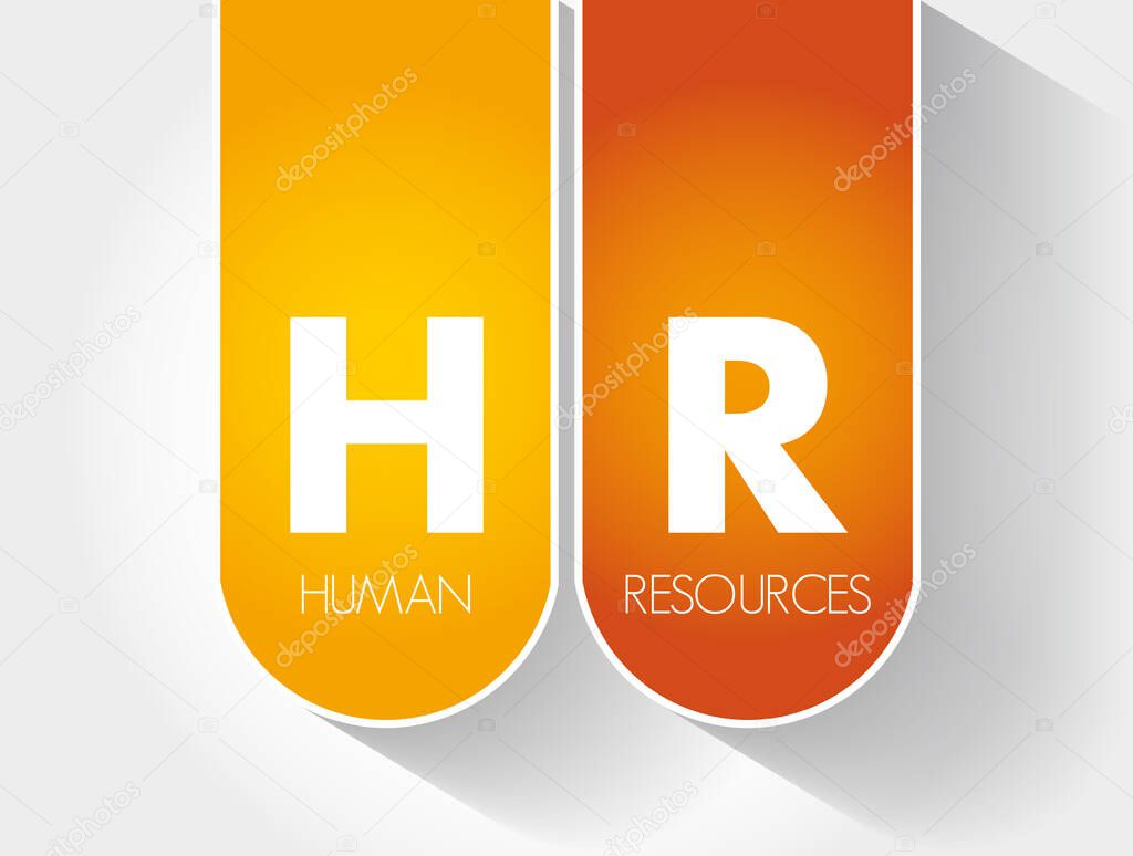 HR - Human Resources acronym, business concept background