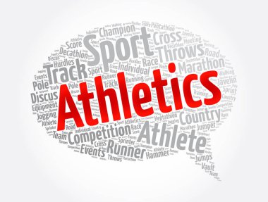 Atletik kelime bulut kolajı, spor konsepti geçmişi