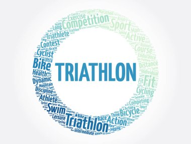 Triatlon kelime bulutu, spor konsepti geçmişi