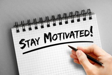 Motive olmaya devam et! Not defterindeki metin, kavram arkaplanı