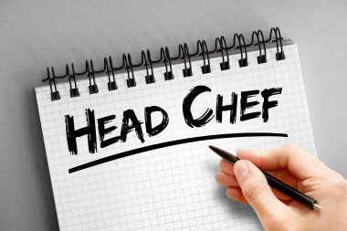 Not defterinde baş aşçı metni, konsept backgroun