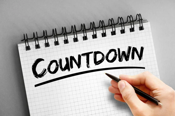 Countdown Text Notepad Concept Backgroun — Stock Photo, Image